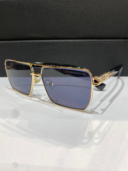 Tid Black Stick Gold Frame Black Shade Unisex Sunglass 23287 59 14 142