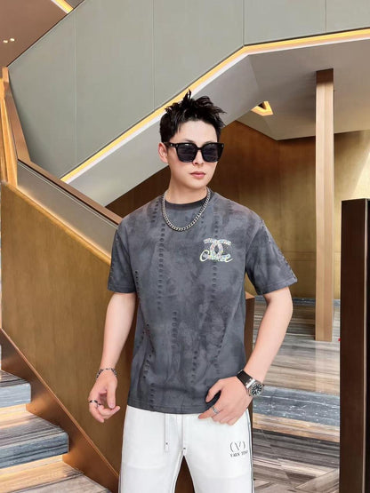 AHC CHA Grey Tshirt Multi Print Regular Fit Stone Back Print 25104