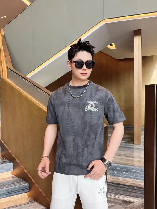 AHC CHA Grey Tshirt Multi Print Regular Fit Stone Back Print 25104
