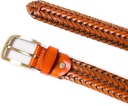 Imported Italian Leather Multi Colour Men’s Braided Belt 989756