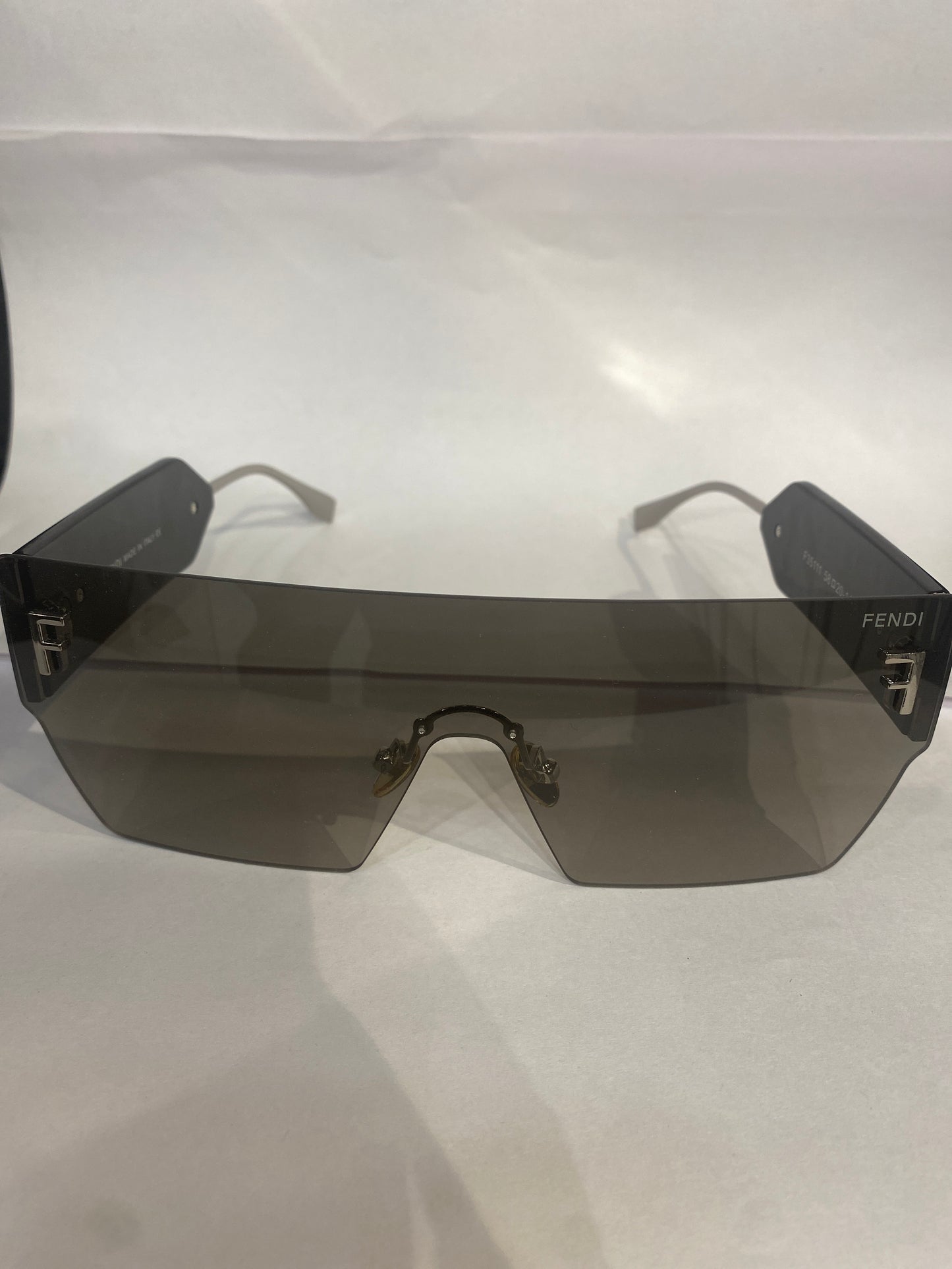 NEF Silver Stike Black Frame green Shade Unisex Sunglasses F35111 58 20 145
