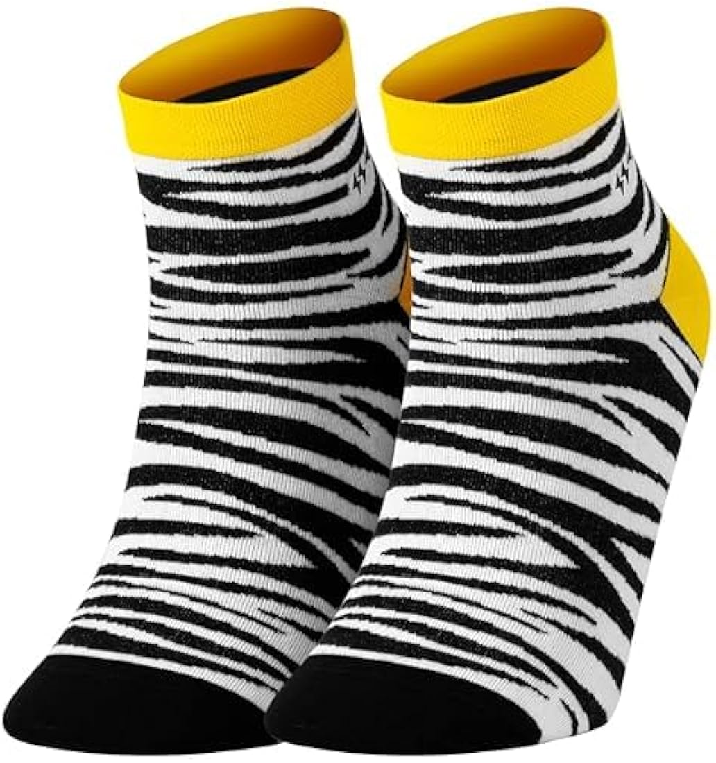 PAPA SOCKS White Colour Zebra Print Premium Quality Half Unisex Socks 989943
