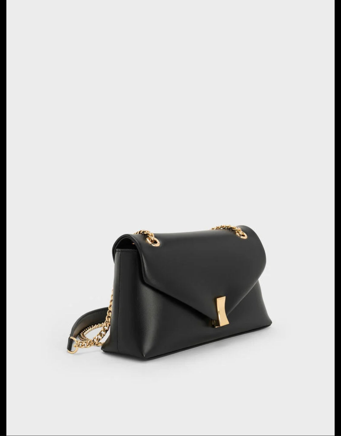 CHA Ahc Full Black Colour Golden Chain Ladies Sling Bag 990226