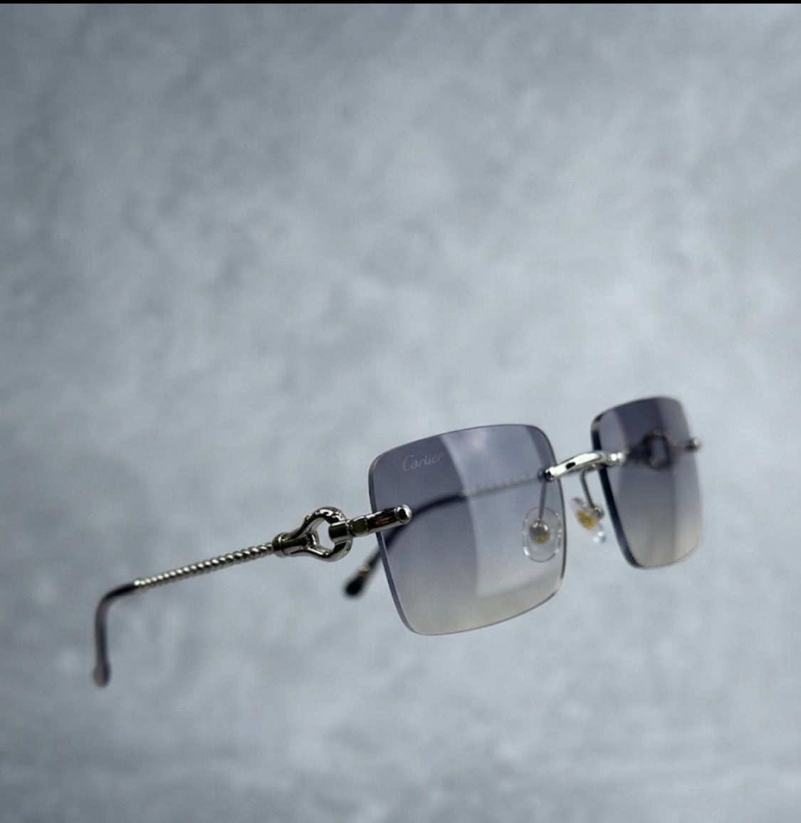 RAC CAR Silver Black Stick Frameless Trancy Black Shade Unisex Sunglass T82200651 55 17 145