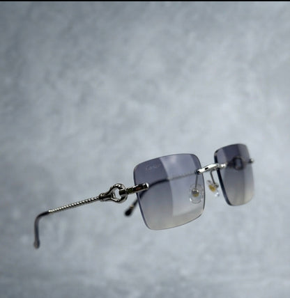 RAC CAR Silver Black Stick Frameless Trancy Black Shade Unisex Sunglass T82200651 55 17 145