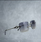 RAC CAR Silver Black Stick Frameless Trancy Black Shade Unisex Sunglass T82200651 55 17 145