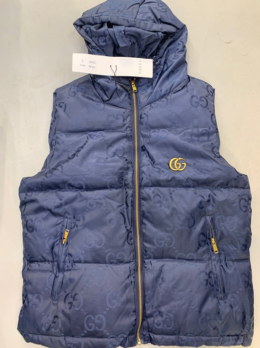 CUG GUC Blue Colour Tich Button Multi Pocket Premium Quality Half Puffer Jacket M505