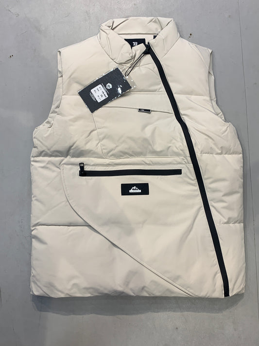 YIBOYUNTIAN YB FASHION CLASSIC 1610 Cream Colour Side Zipp Half Puffer Jacket YB-908