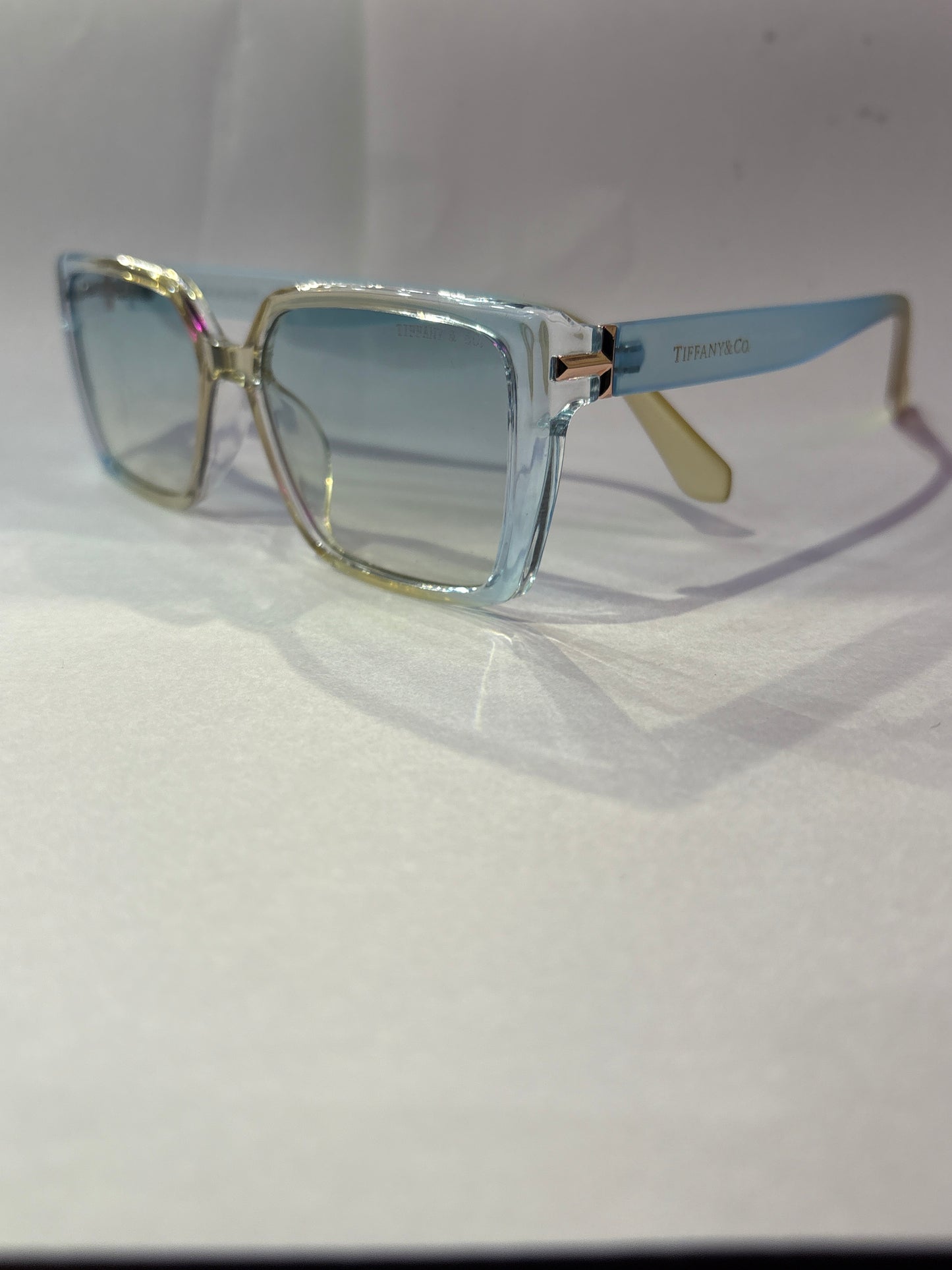 Fit Light Blue Frame Transparent Shade Unisex Sunglass A80278 57 16 143