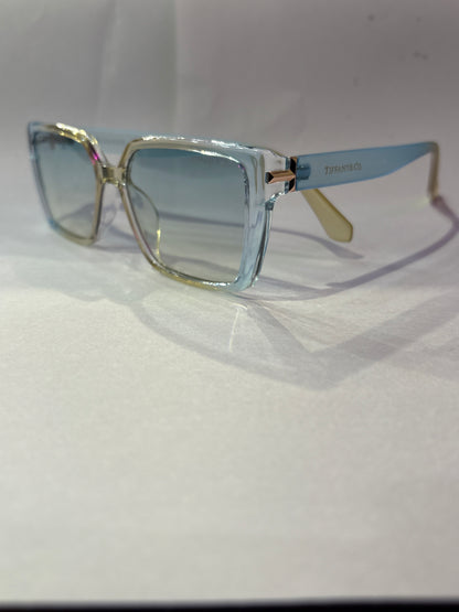 Fit Light Blue Frame Transparent Shade Unisex Sunglass A80278 57 16 143