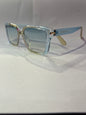 Fit Light Blue Frame Transparent Shade Unisex Sunglass A80278 57 16 143