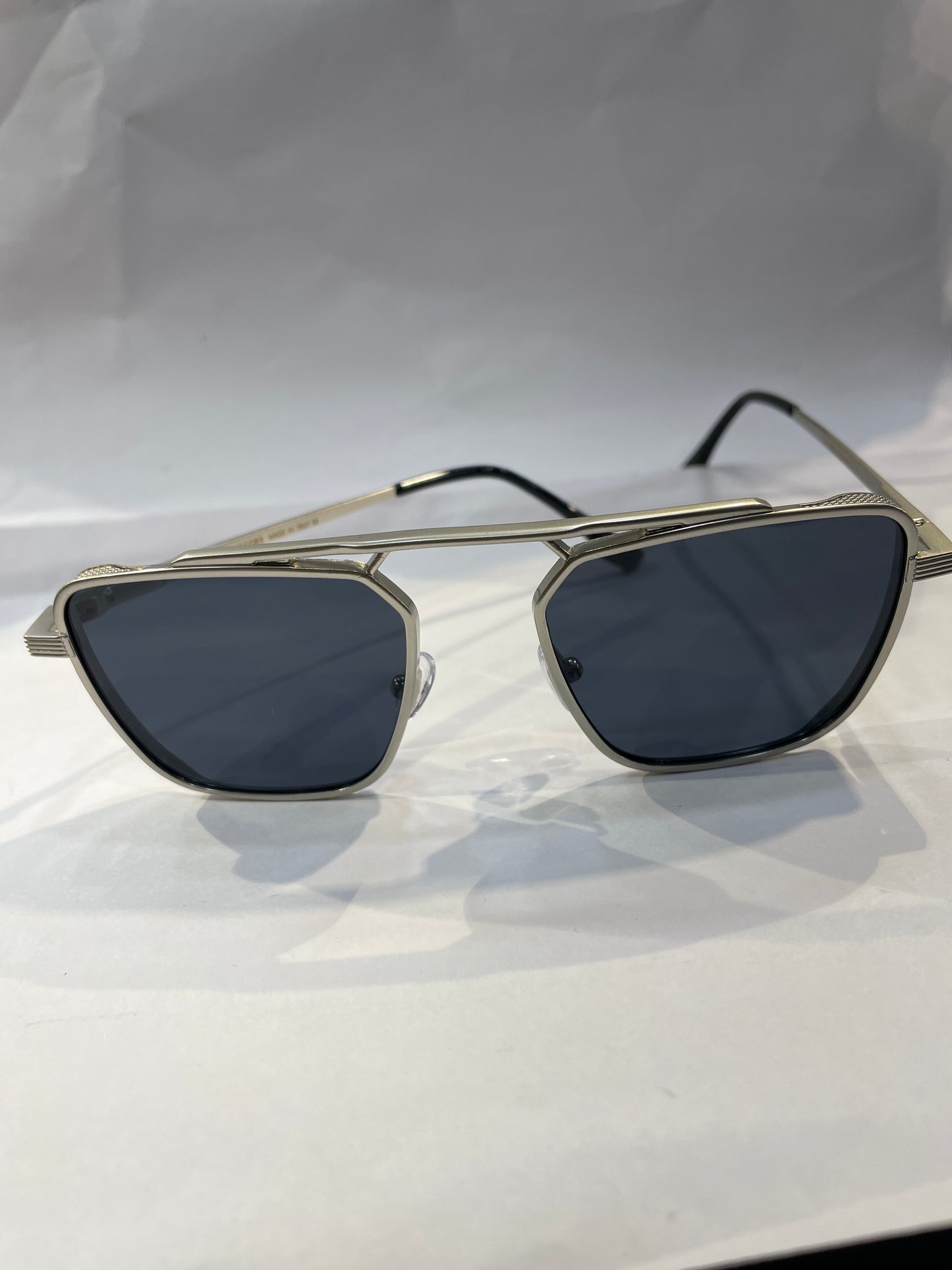 RAM Matte Silver Frame Black Shade Unisex Sunglasses KSL-98493 52 21 145