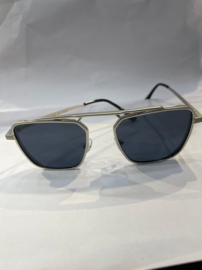 RAM Matte Silver Frame Black Shade Unisex Sunglasses KSL-98493 52 21 145