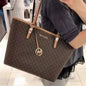 CIM Brown Tan Colour KM Print Tote Bag M4220#