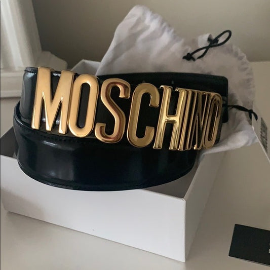 Mos Som Black Belt Gold Buckle Belt 20506