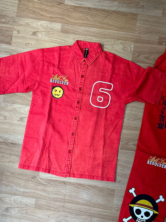 Atill Far Revolver 6 Angus Mellifluous Red Colour Imported premium Quality Coord Set 988123