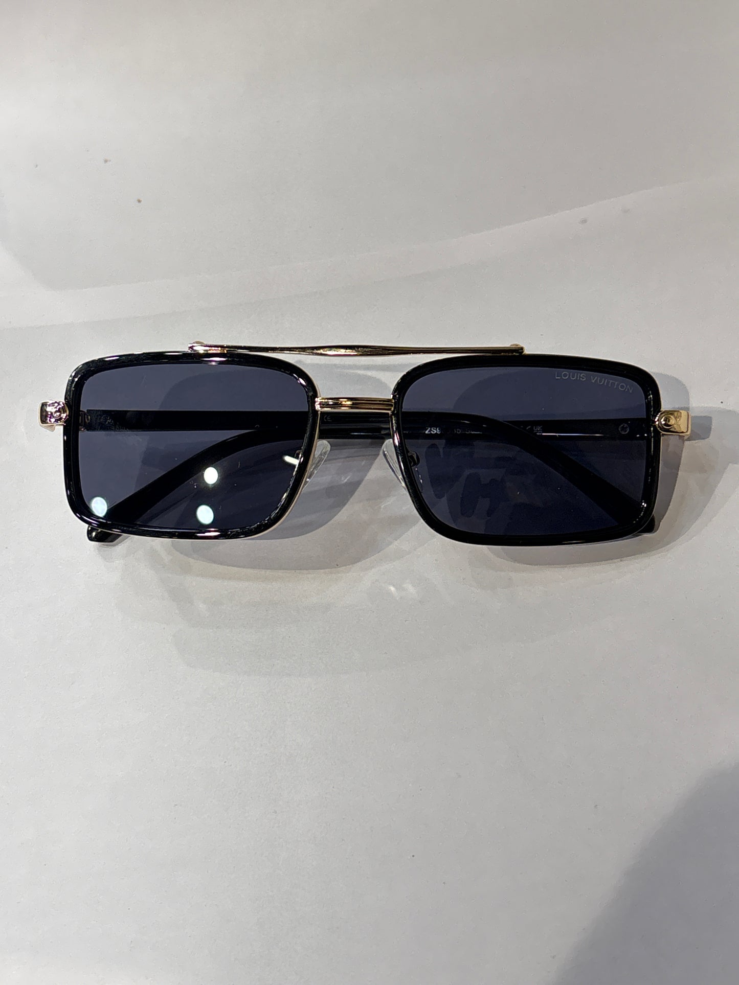 Uol Gold Black Frame Black Shade unisex Sunglass ZS983355018-145