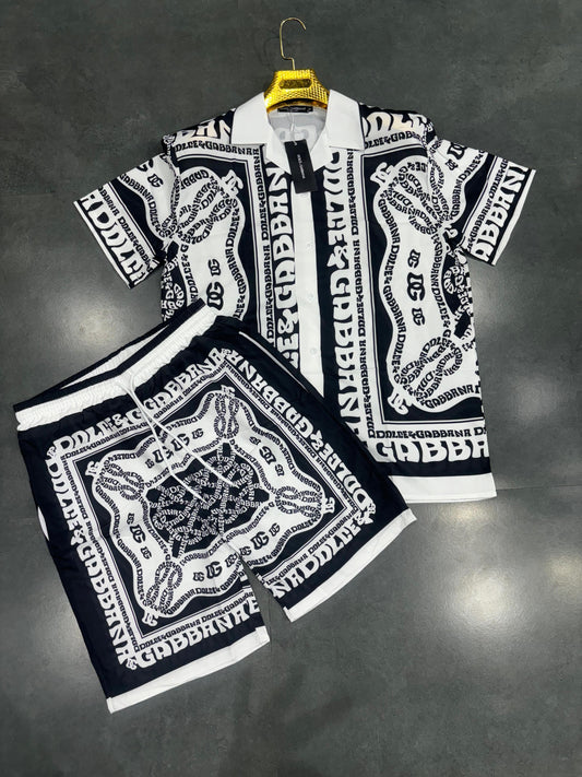 LOD White Black Colour With Print Premium Quality Half Sleeve Coord Set 65079