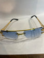 RAC Frameless Golden Black Stick Trancy Blue Shade Sunglass SUN 2034