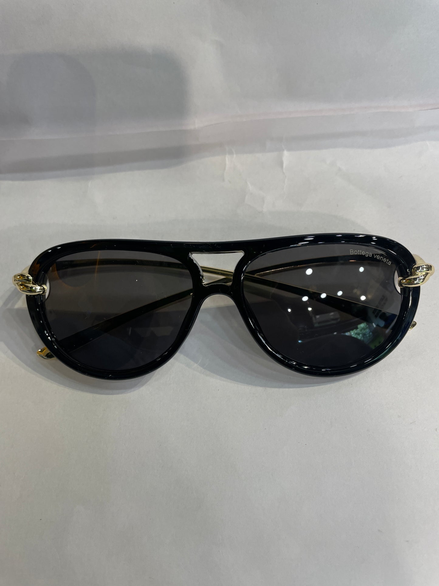 TOB BOT Black Frame  Golden Stick Black Shade Unisex Sunglasses SUN243