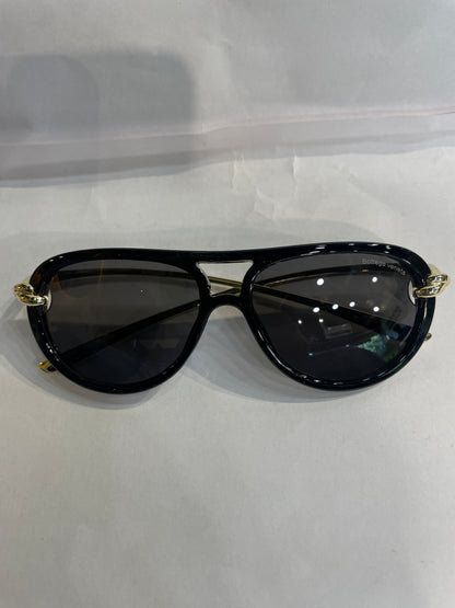 TOB BOT Black Frame  Golden Stick Black Shade Unisex Sunglasses SUN243