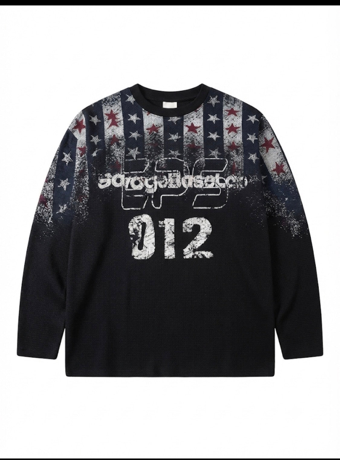 SAVAGE BASE Black Colour Cream Star 012 print Premium Quality Imported waffle T-Shirt 1347-A