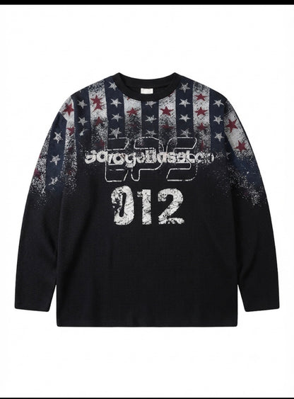 SAVAGE BASE Black Colour Cream Star 012 print Premium Quality Imported waffle T-Shirt 1347-A