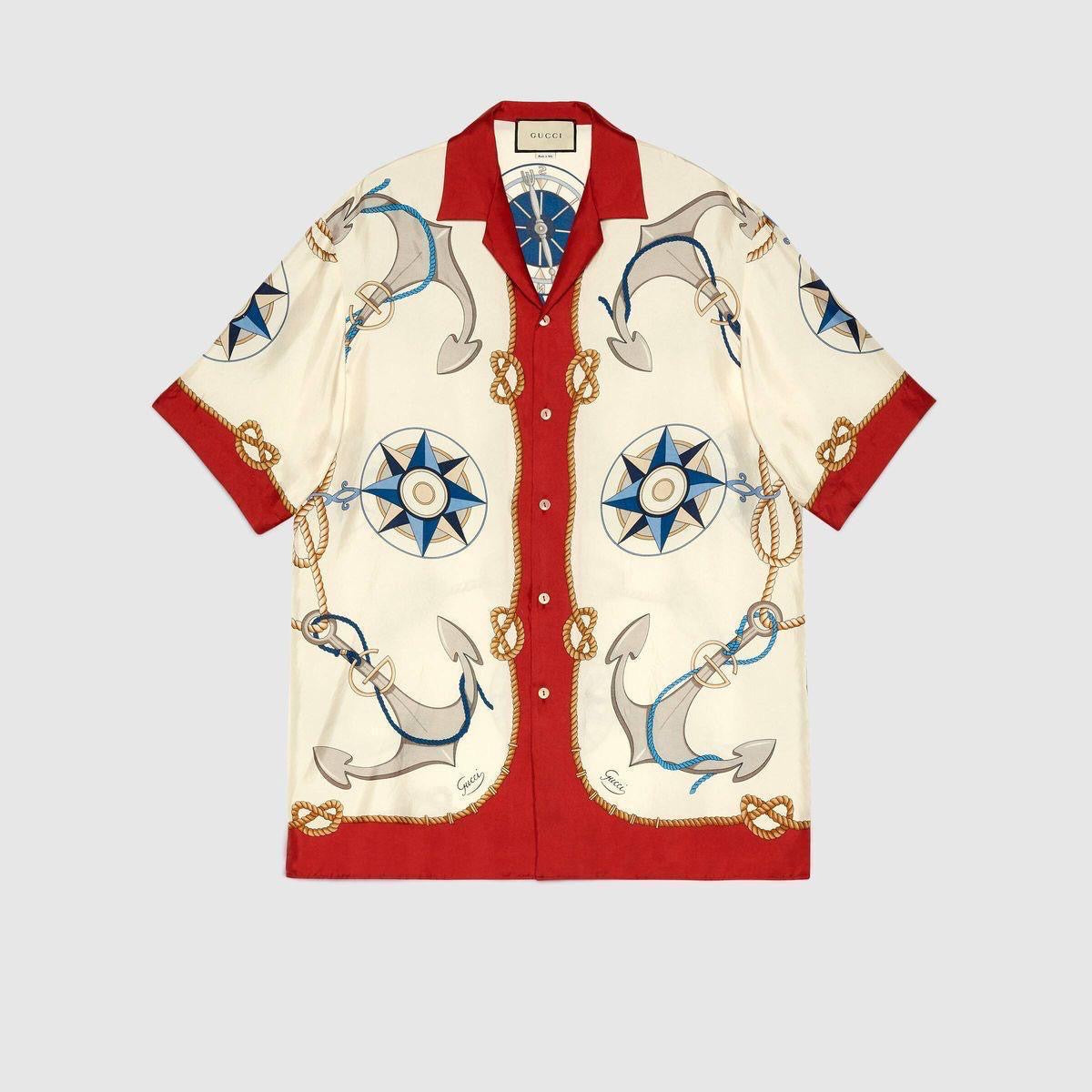 LDA Orange Cream Blue Half Sleeve Men’s Shirt 989614