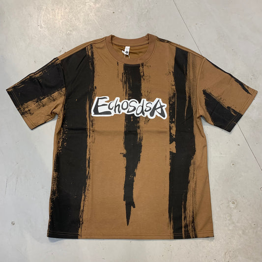 FASLO Echosdsa Round Neck Brown Black Colour Premium Quality Imported Oversized Unisex TShirt CE3092