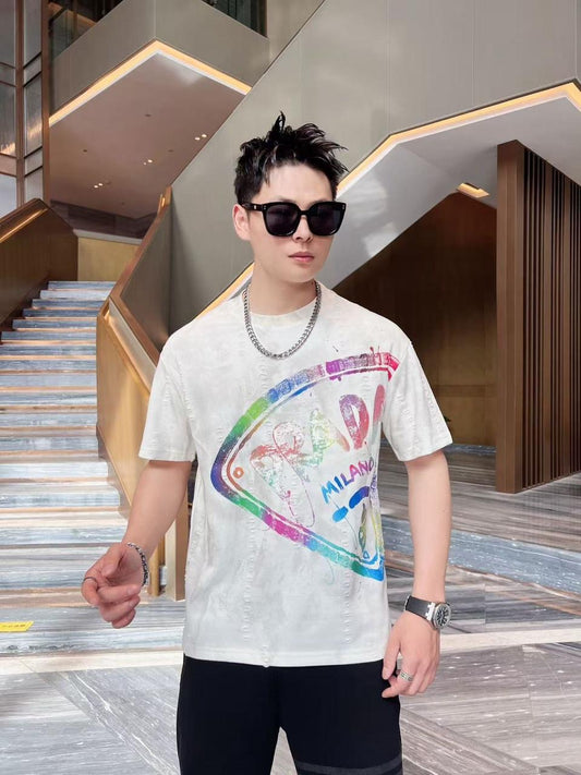 ARP PRA Cream Tshirt Multi Print Regular Fit Stone Print 25103