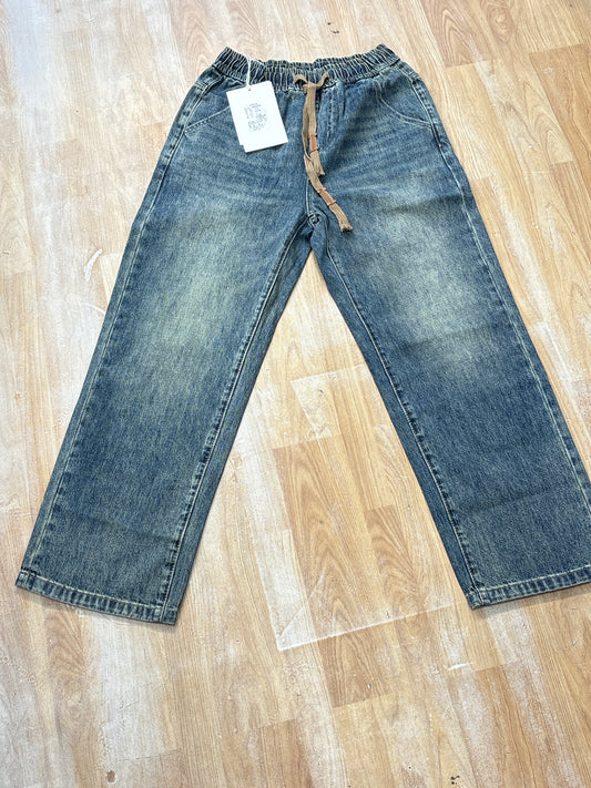 Blue Green Colour Baggy Fit Jeans 9038
