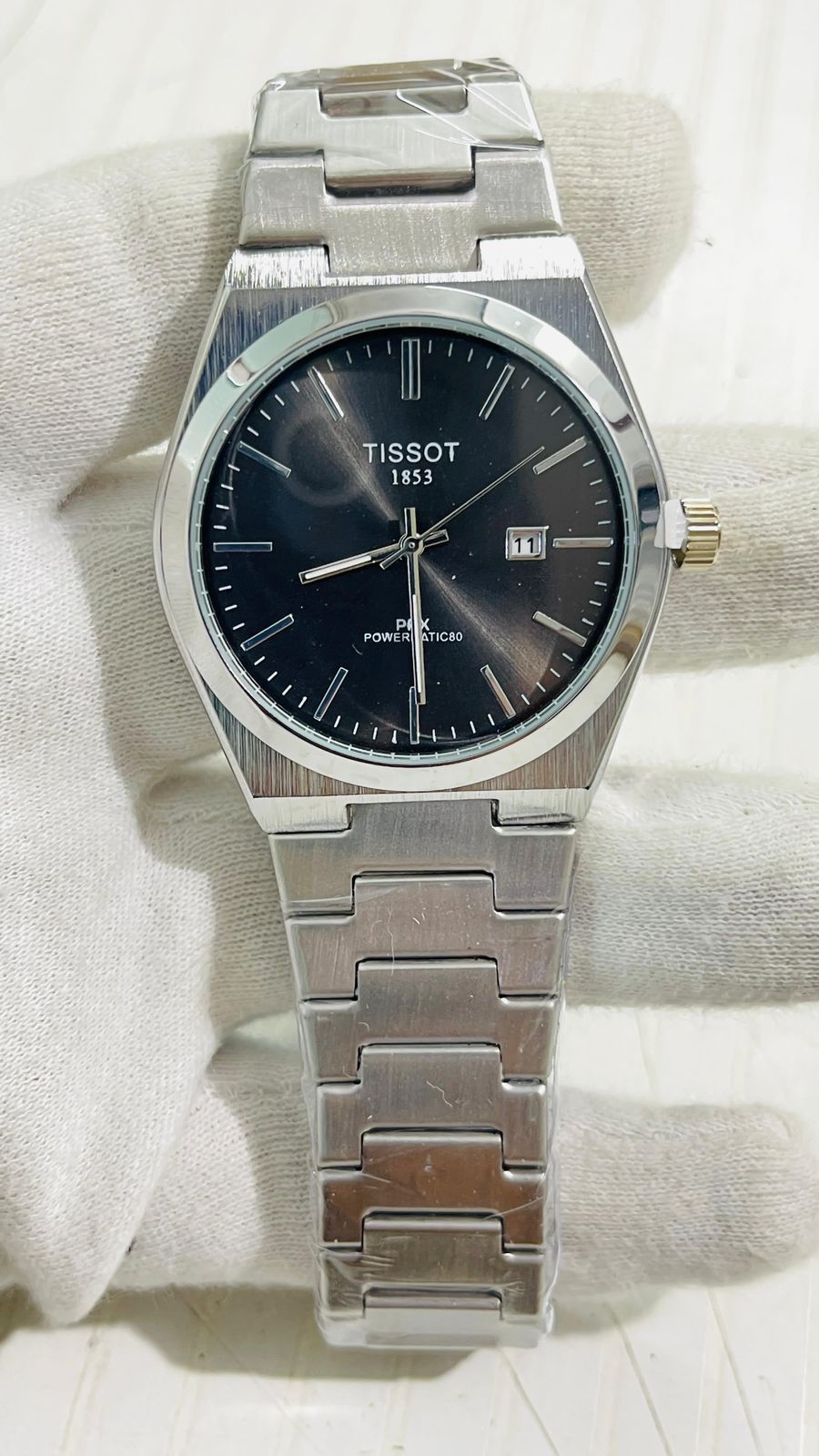SIT Silver Chain Black Dial Premium Prx Machinery Watch 990220