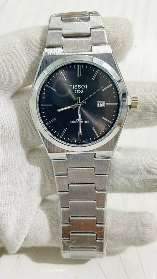 SIT Silver Chain Black Dial Premium Prx Japanese Machinery Watch 989286