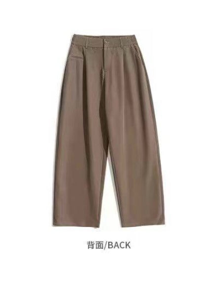 ZHUOYUEKONGJIAN Brown Colour Premium Quality Baggy Straight Fit Korean Pants A516