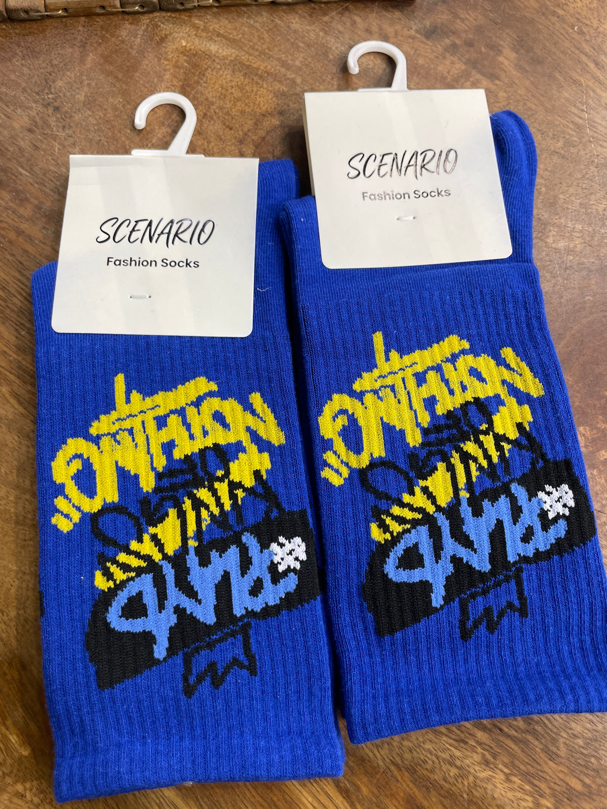 Scenario Blue Colour Nothing Print Premium Quality Full Socks 991198
