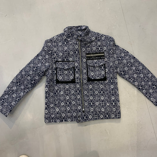 HOT TROUSERS UOL Blue Grey VL Print Zip Pocket Premium Quality Imported Men’s Jacket 7026