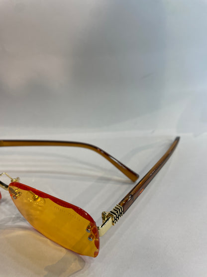 UIM MIU Brown Stick Frameless Orange Shade Unisex Sunglass SUN2031