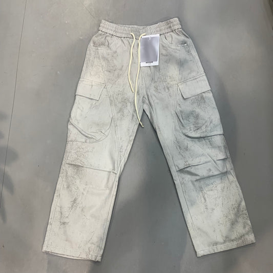 BOYAGE Korean Style Light Grey Straight Fit With 5 Pocket Denim Cargo Pants W-636