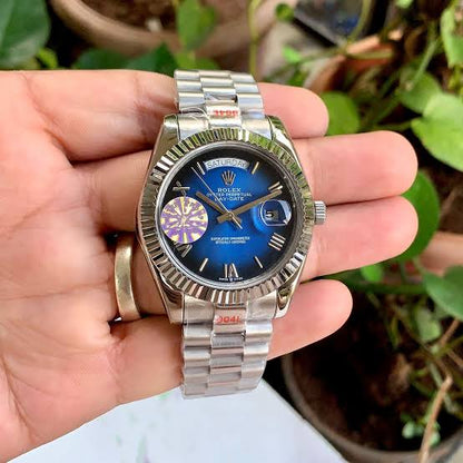 LOR ROL Silver Chain Blue Dial Japanese Automatic Premium Men’s Watch 991448