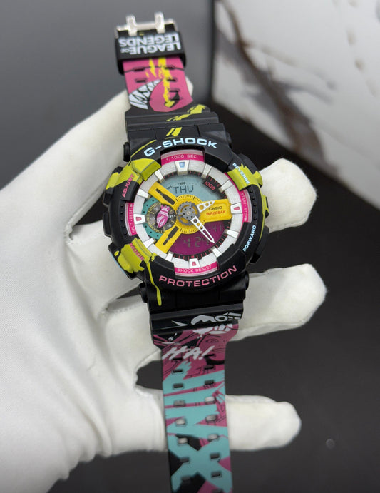 Hsg Multi Colour Silicone Strap Multi Dial Water resistant Sports Men Watch 989490