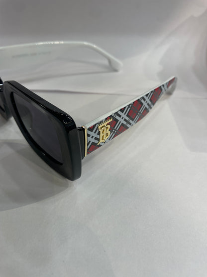 RUB Black Frame Black Red White Stick Black Shade Unisex Branded Sunglass 6011 51 23 145