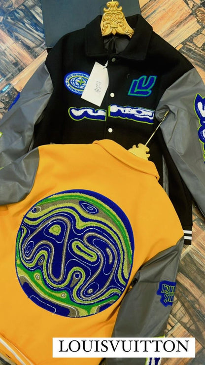 VL UOL Yellow Colour With Embroidery Design Premium Quality Varsity Jacket 1221
