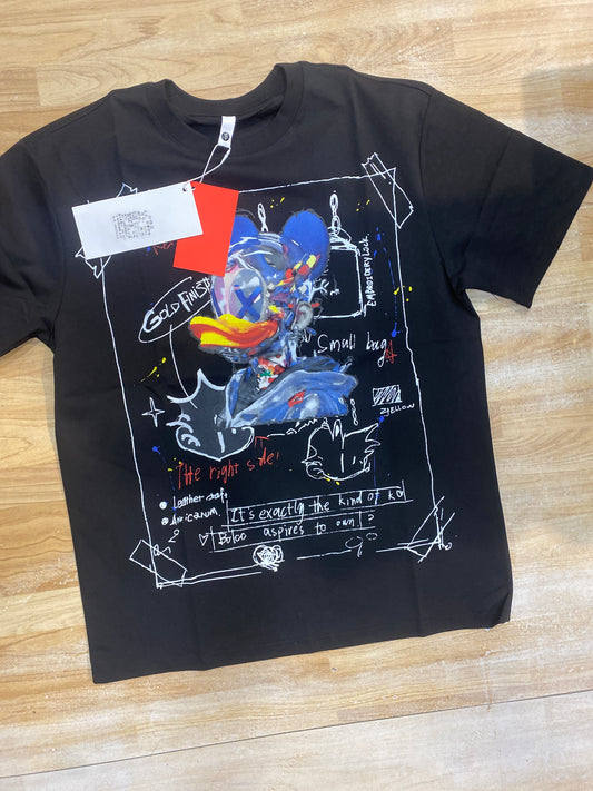 Duck Print Black T-shirt D004