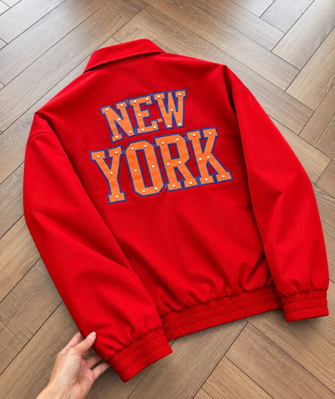 Fashion Red Colour New York Orange Blue Print Premium Quality Unisex Jacket H65-A