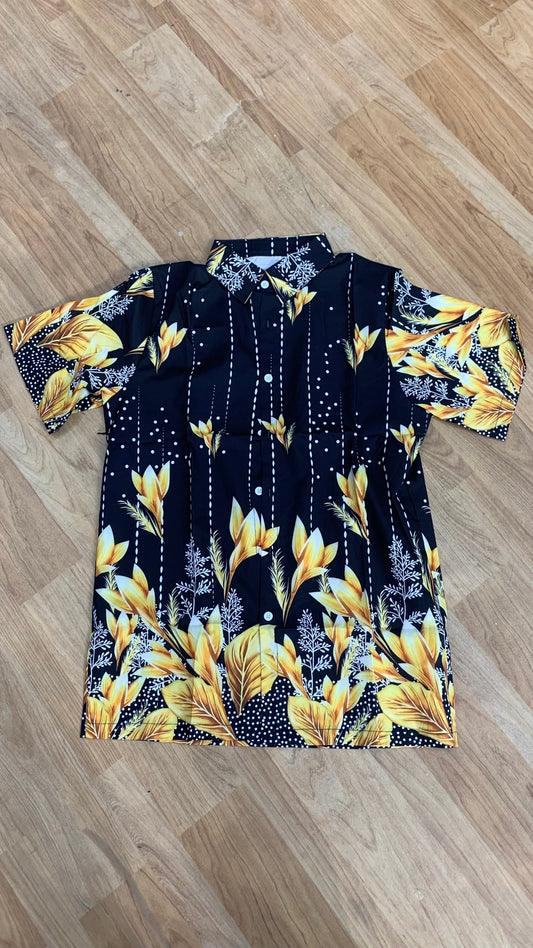 Black Gold Colour Printed Premium Quality Half Sleeve Shirt 2807