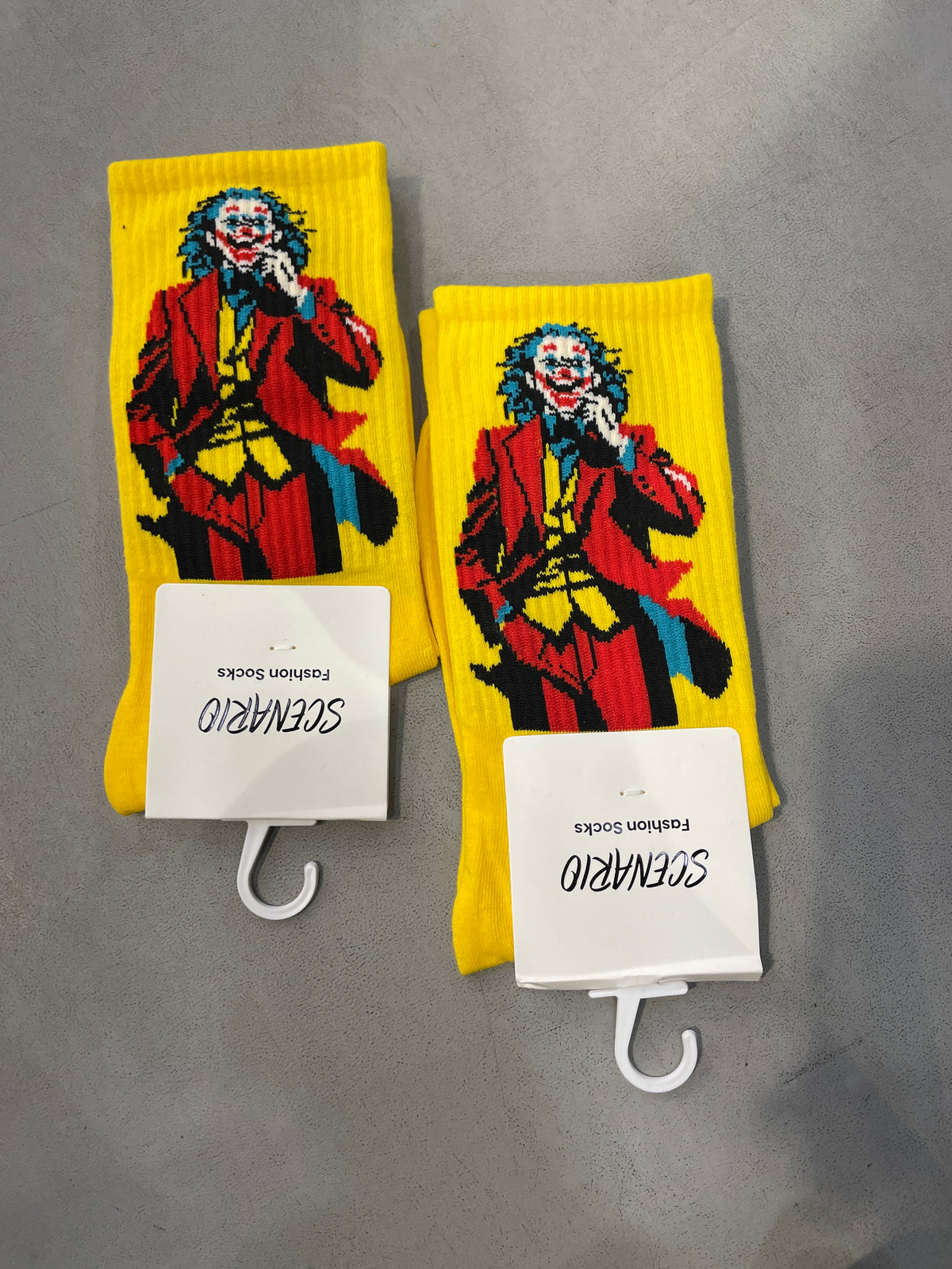 Scenario Yellow Colour Joker Print Premium Quality Full Socks 991180