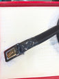 CAL LAC Black Dark Brown Reversible Strap Golden Black Buckle Men’s Belt 989905
