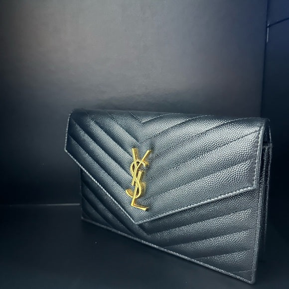 Lsy YSL Logo Black Gold Sling Side Ladies Bag 3078
