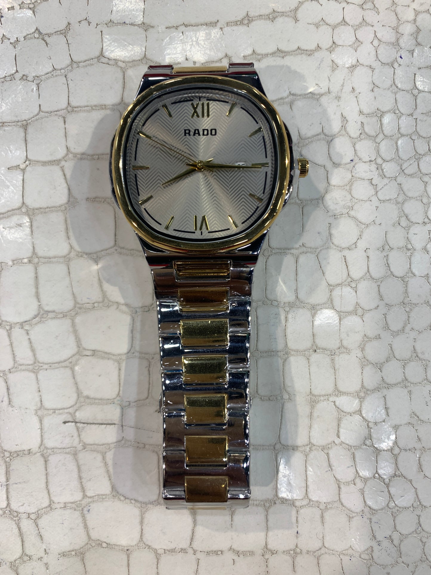 DAR RAD Golden Silver Chain Grey Dial Men Watch 990987