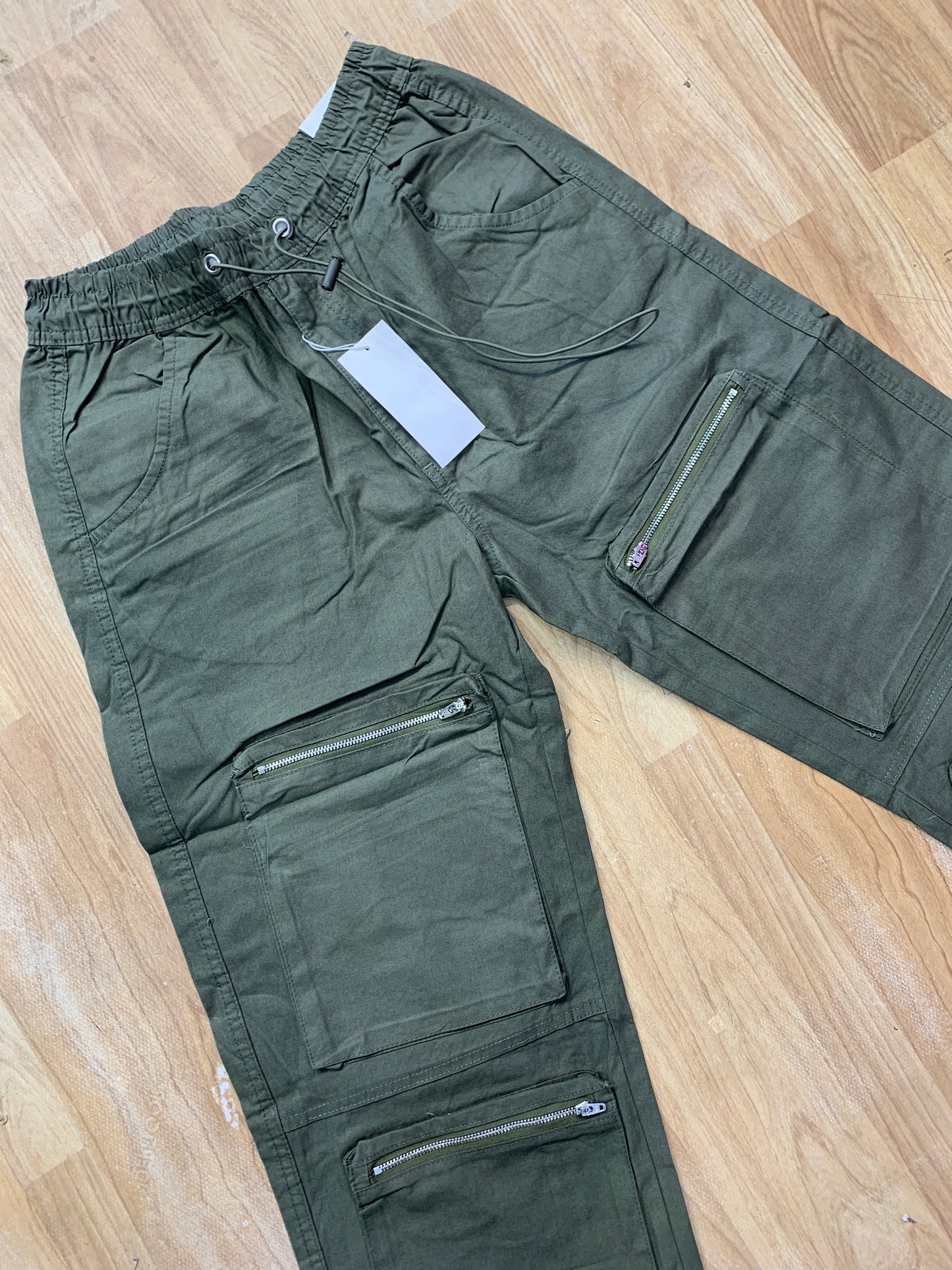 M&H Cargo Green  Colour Six Pocket Straight Fit H9030